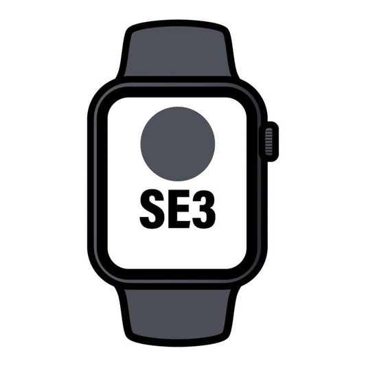 Apple Watch SE3/ GPS/ 44mm/ Caja de Aluminio Medianoche/ Correa Deportiva Negra S/M
