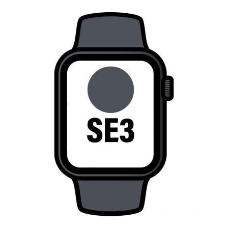 Apple Watch SE3/ GPS/ Cellular/ 44mm/ Caja de Aluminio Medianoche/ Correa Deportiva Medianoche S/M