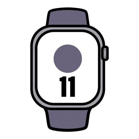 Apple Watch Series 11/ GPS/ Cellular/ 42mm/ Plata/ Correa Deportiva Púrpura (M/L)