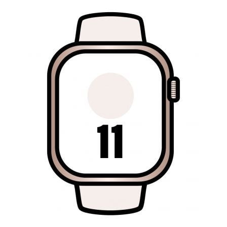 Apple Watch Series 11/ GPS/ Cellular/ 46mm/ Oro Rosa/ Correa Deportiva Rosa Rubor S/M