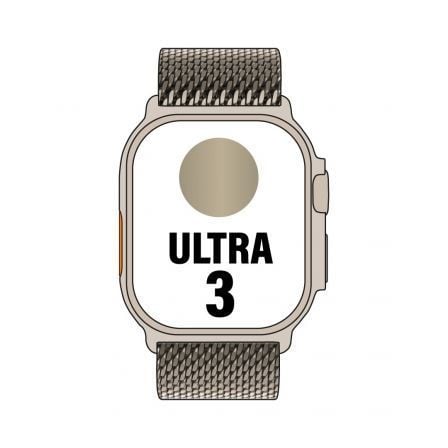 Apple Watch Ultra 3/ GPS/ Cellular/ 49mm/ Caja de Titanio Natural/ Correa Milanese S
