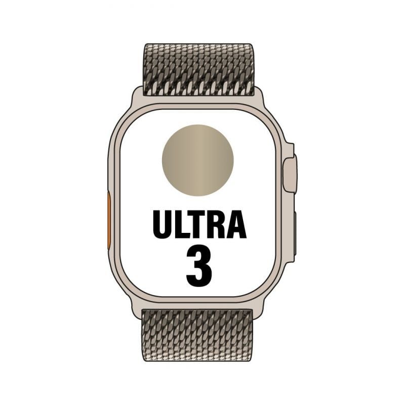 Apple Watch Ultra 3/ GPS/ Cellular/ 49mm/ Caixa de Titânio Natural/ Bracelete Milanesa M