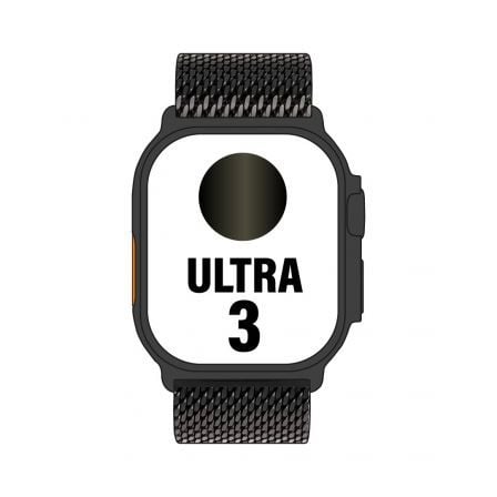 Apple Watch Ultra 3/ GPS/ Cellular/ 49mm/ Caja Titanio Negro/ Correa Milanese Negra M