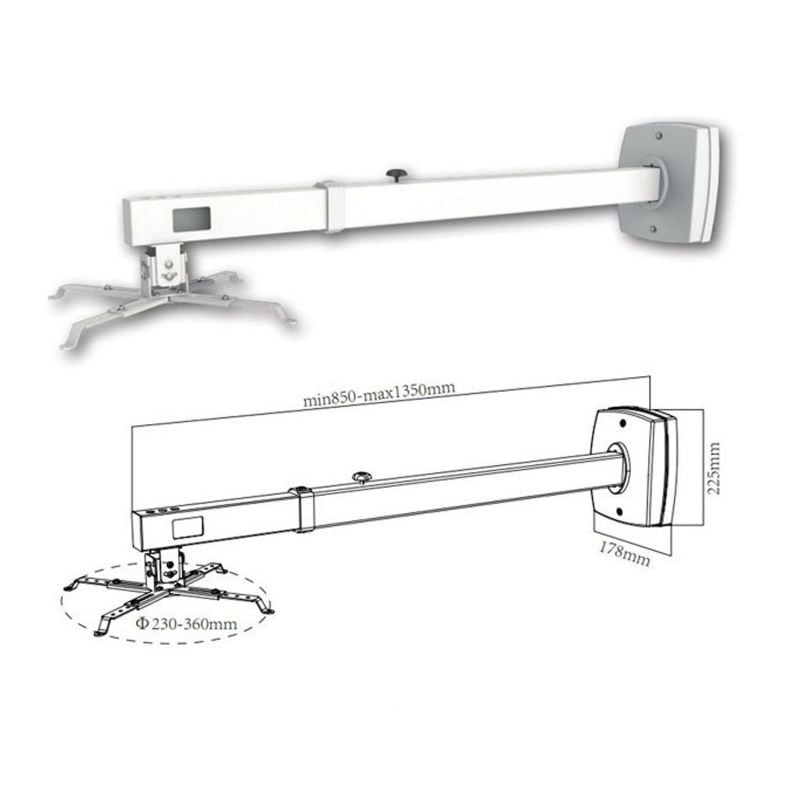 Suporte de Parede para Projetor Approx appSV03P/ Extensível/ até 10kg