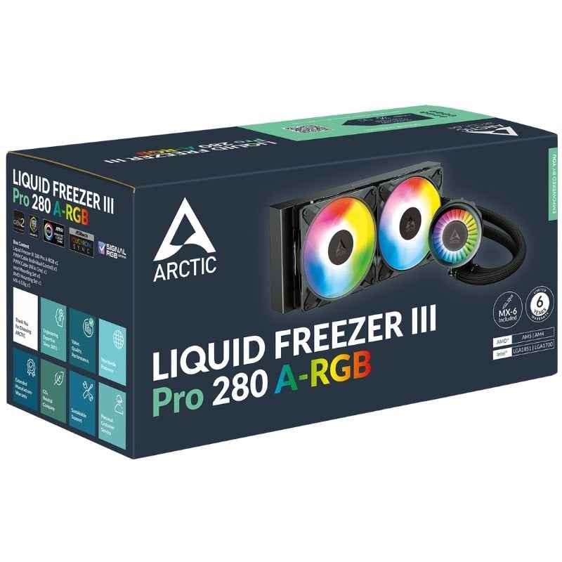 Sistema de Refrigeración Líquida Arctic Liquid Freezer III Pro 280 A-RGB/ Negro