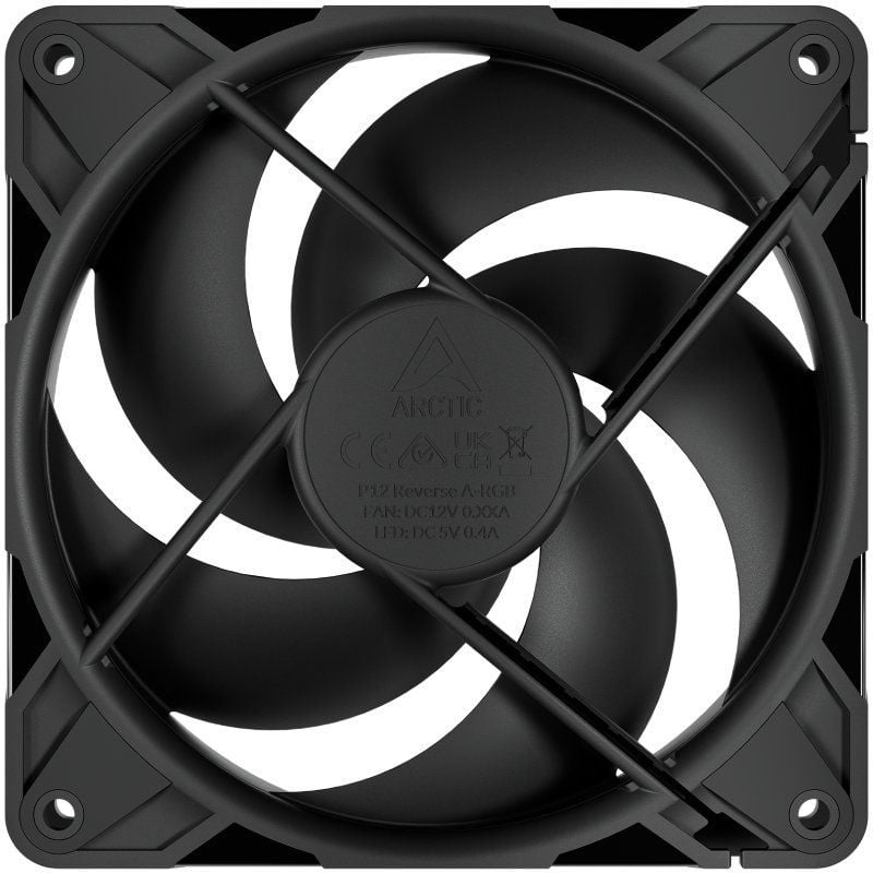 Ventilador Arctic P12 Pro Reverse/ 12cm/ Negro