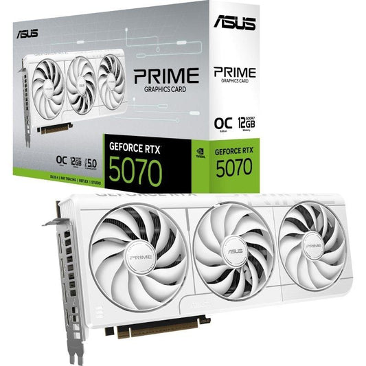 Placa Gráfica Asus Prime GeForce RTX 5070 White OC Edition/ 12GB GDDR7