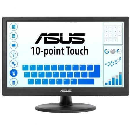 Monitor Profesional Táctil Asus VT169HE 15.6"/ Full HD/ Negro