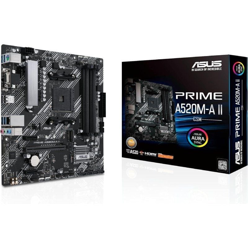 Motherboard Asus Prime A520M-A II/CSM Socket AM4/ DDR4/ PCIe 3.0/ Micro ATX