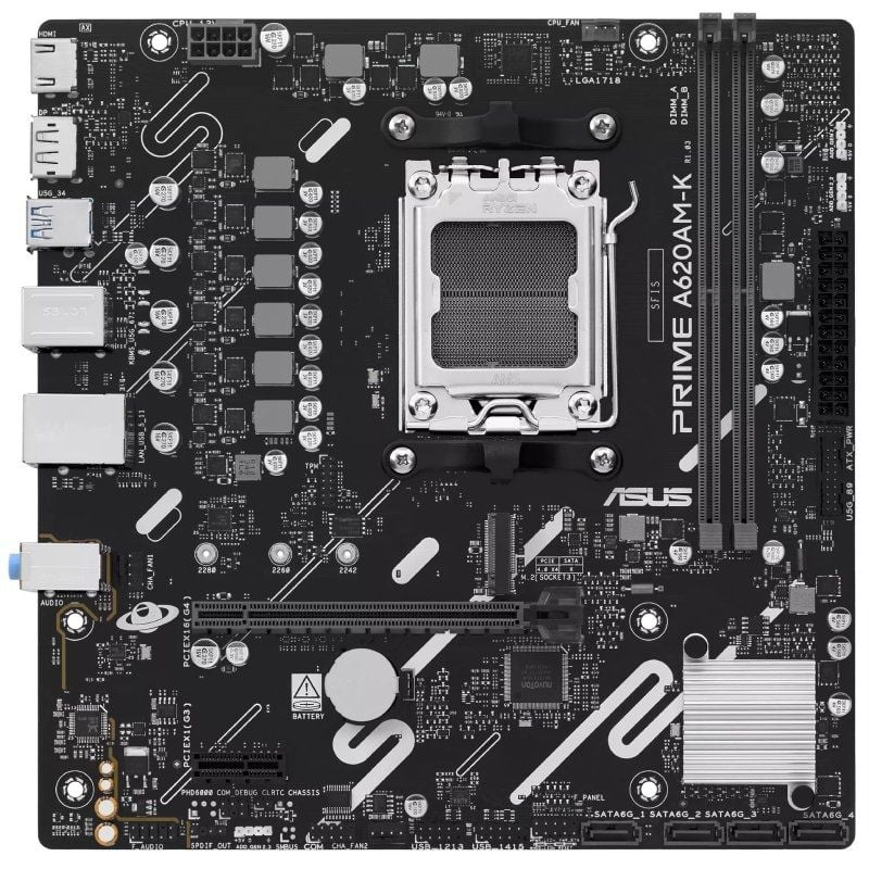 Placa Mãe Asus A620AM-K Socket AM5/ DDR5/ PCIe 4.0/ Micro ATX