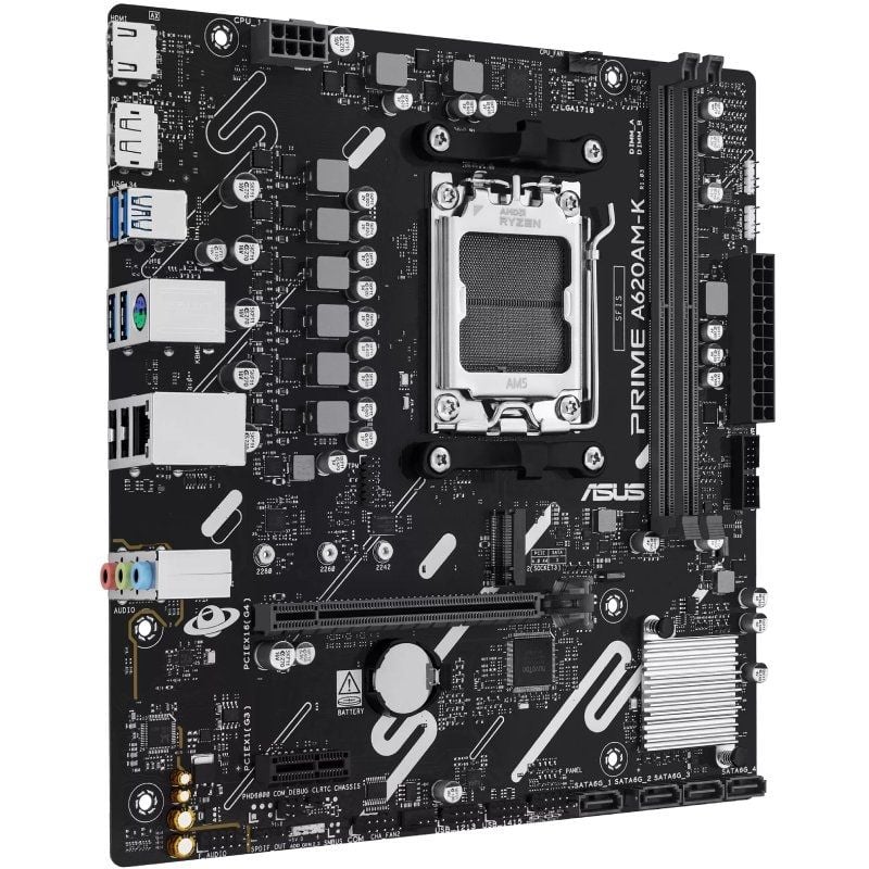 Placa Mãe Asus A620AM-K Socket AM5/ DDR5/ PCIe 4.0/ Micro ATX