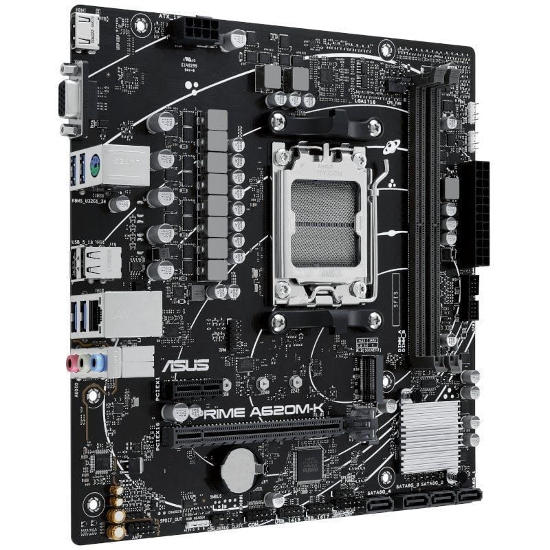 Placa Mãe Asus Prime A620M-K Socket AM5/ DDR5/ PCIe 4.0/ Micro ATX
