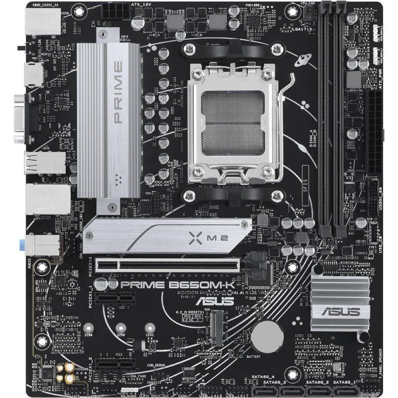 Placa-Mãe Asus Prime B650M-K/ Socket AM5/ DDR5/ PCIe 5.0/ Micro ATX