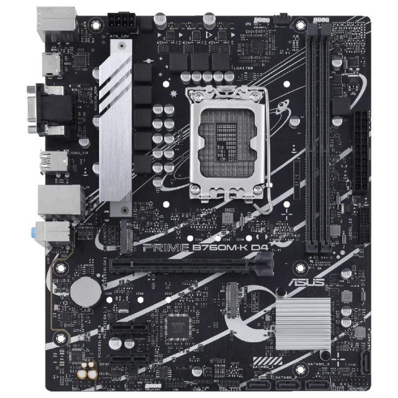 Placa-Mãe Asus Prime B760M-K D4 Socket 1700/ DDR4/ PCIe 4.0/ Micro ATX