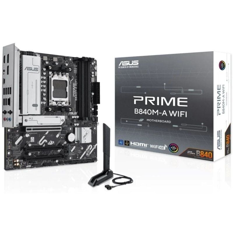 Placa-Mãe Asus Prime B840M-A WIFI Socket AM5/ DDR5/ PCIe 4.0/ Micro ATX