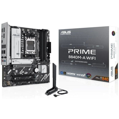 Placa-Mãe Asus Prime B840M-A WIFI Socket AM5/ DDR5/ PCIe 4.0/ Micro ATX