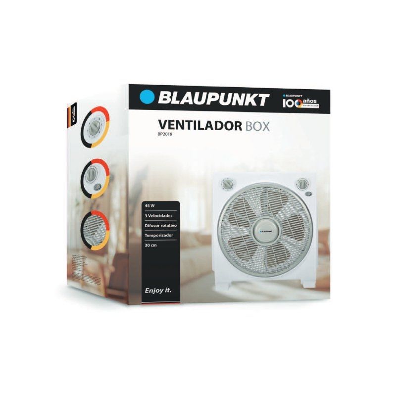 Ventoinha de Chão Blaupunkt Box Fan BP2019/ 45W/ 5 Pás 30cm/ 3 velocidades
