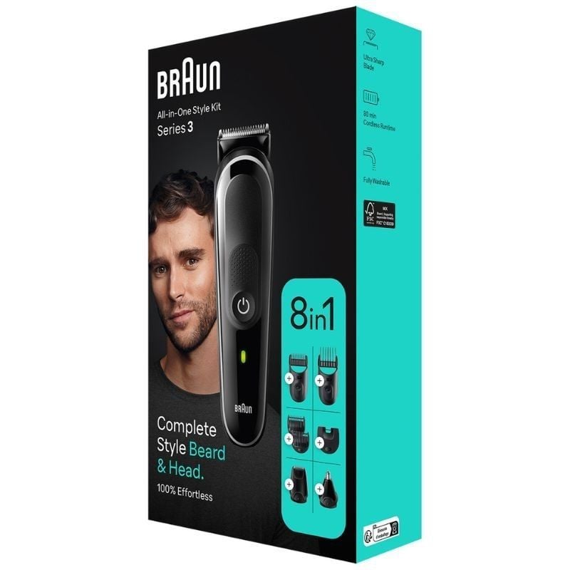 Aparador Braun All in One Style Kit Series 3 MGK3440/ a Bateria/ 8 Acessórios