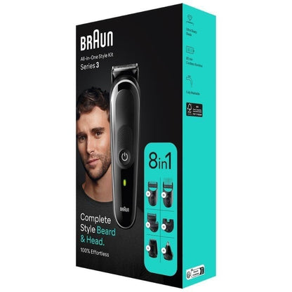 Aparador Braun All in One Style Kit Series 3 MGK3440/ a Bateria/ 8 Acessórios