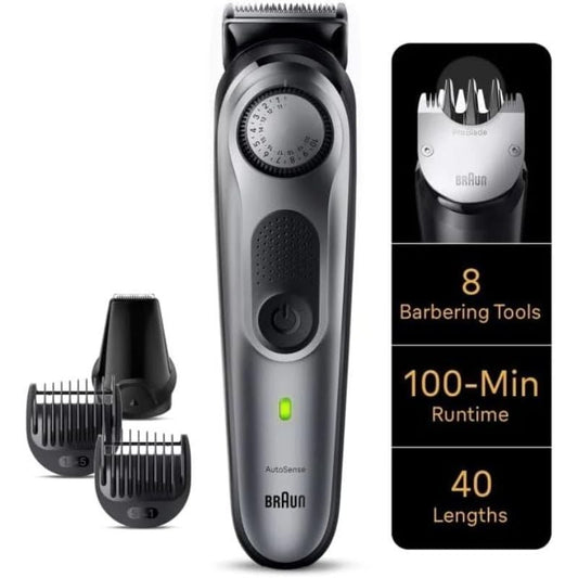 Aparador de Barba Braun BeardTrimmer 7 BT7420/ com Bateria/ 6 Acessórios