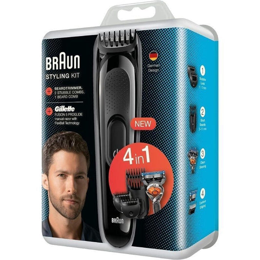 Máquina de Cortar Cabelo Braun SK3000/ a Bateria/ 4 Acessórios