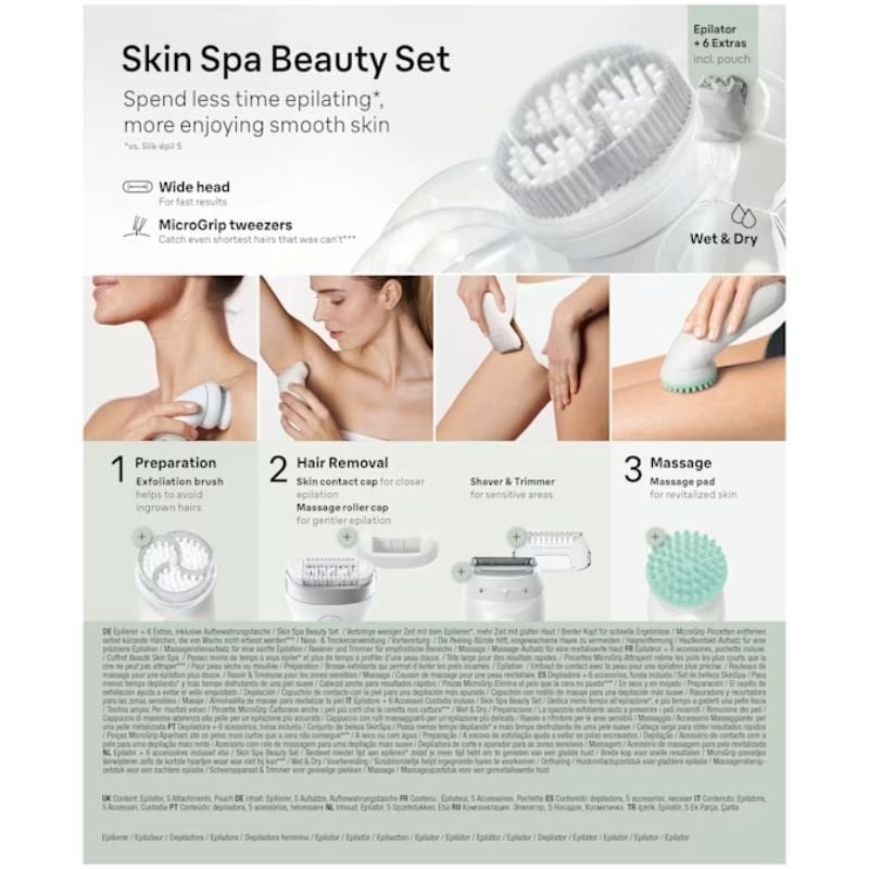 Depiladora Braun Silk Epil SkinSpa7 7-081/ con Batería/ 6 Accesorios