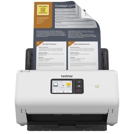 Escáner Documental Brother ADS-4550W con Alimentador de Documentos ADF/ Doble cara