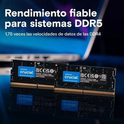 Memória RAM Crucial 16GB/ DDR5/ 4800MHz/ 1.1V/ CL40/ SODIMM
