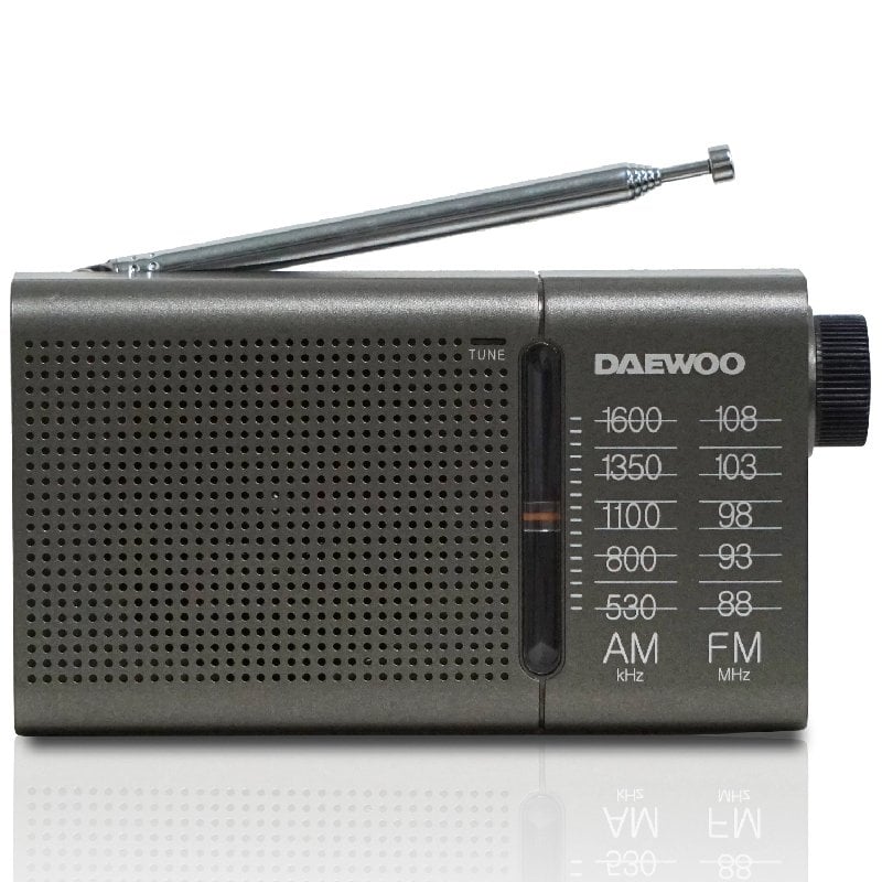 Radio Portátil Daewoo DW1035/ a Pilas/ Gris Oscuro