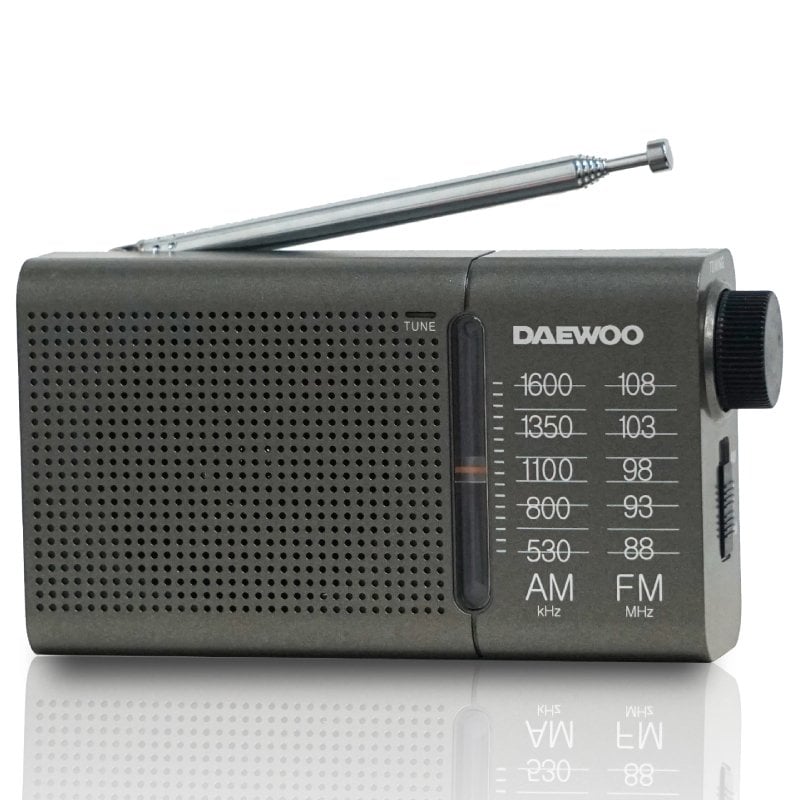 Radio Portátil Daewoo DW1035/ a Pilas/ Gris Oscuro