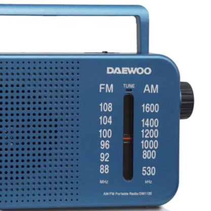 Radio Portátil Daewoo DW1120/ con Cable/ a Pilas/ Azul
