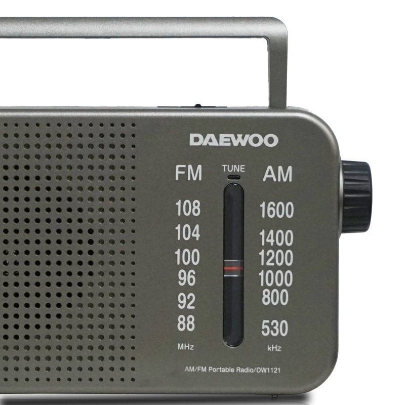 Radio Portátil Daewoo DW1121/con Cable/ a Pilas/ Gris