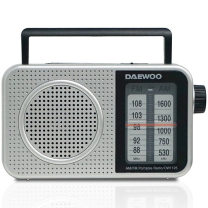 Radio Portátil Daewoo DW1125/ a Pilas/ Gris Metalizado