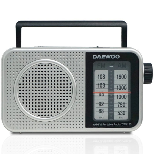 Radio Portátil Daewoo DW1125/ a Pilas/ Gris Metalizado