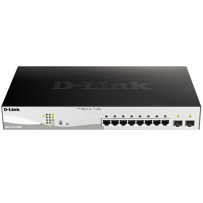 Switch Gerenciável D-Link DGS-1210-10MP 10 Portas/ RJ-45 10/100/1000/ PoE/ SFP