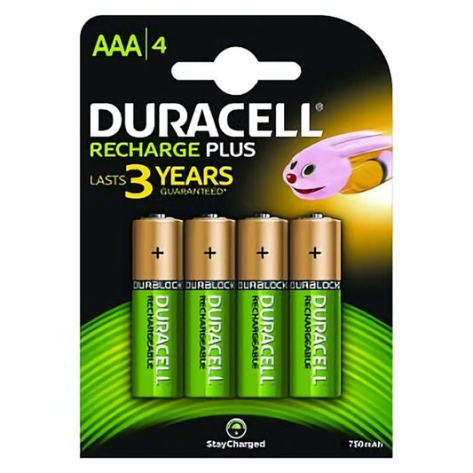 Pack de 4 Pilhas AAA Duracell HR3-B/ 1.2V/ Recarregáveis