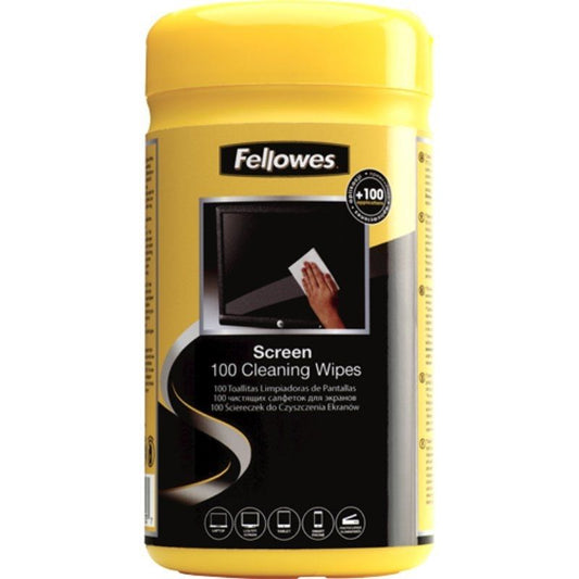 Dispensador de 100 Toalhetes Fellowes 9183101 para Limpeza de Ecrãs / Pack de 6 Unidades