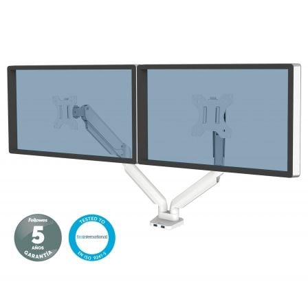 Soporte de Mesa para 2 Monitores Fellowes 8056301/ Giratorio/ Inclinable/ hasta 8kg