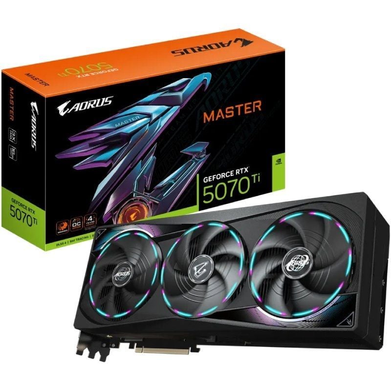 Placa Gráfica Gigabyte AORUS GeForce RTX 5070Ti MASTER/ 16GB GDDR7