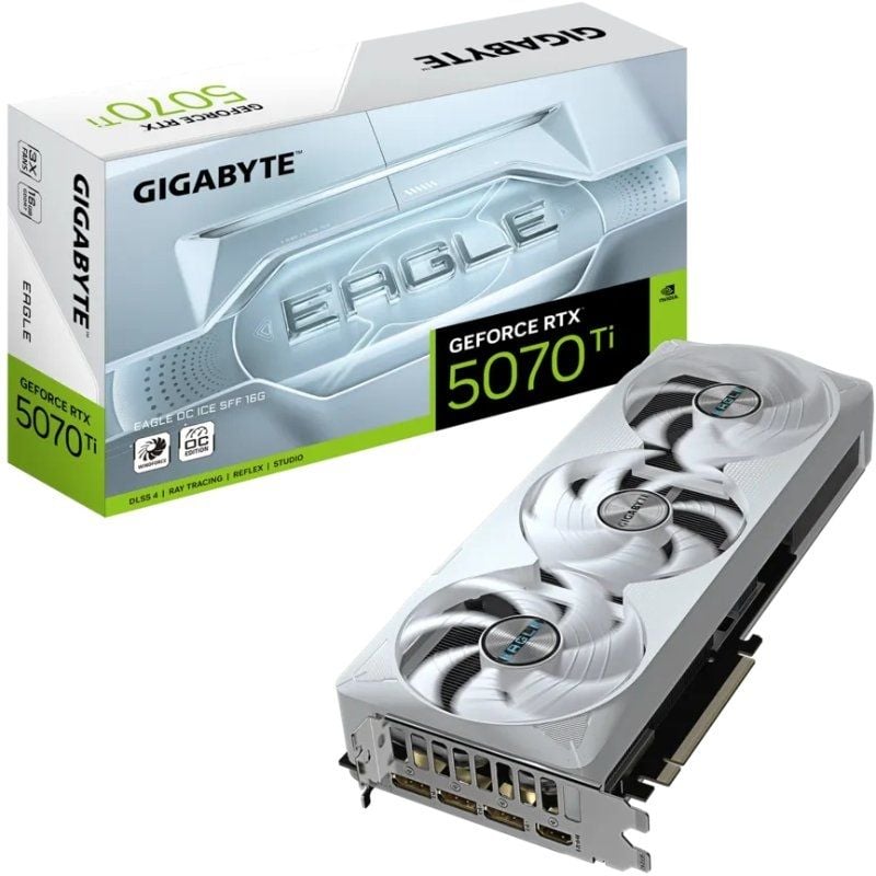 Placa Gráfica Gigabyte GeForce RTX 5070Ti Eagle OC ICE SFF/ 16GB GDDR7