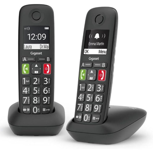 Telefone Sem Fios Gigaset E290/ Pack DUO/ Preto