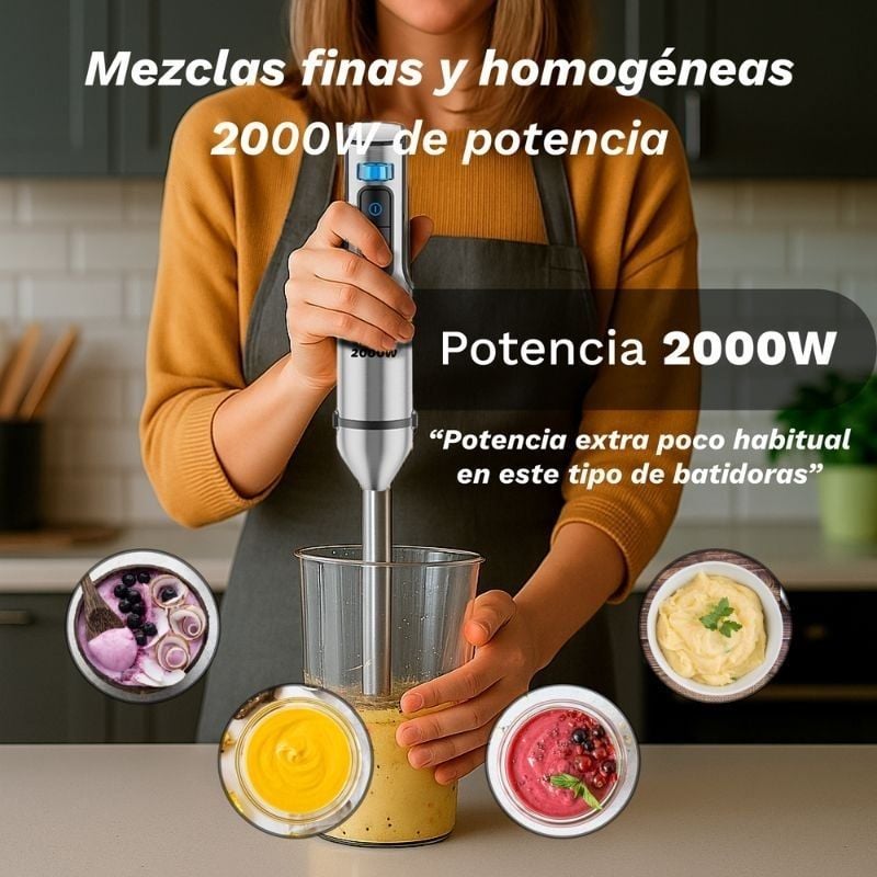 Varinha mágica Grunkel BM-2000SET/ 2000W/ Capacidade 0.8L/ Inclui Copo, Picador, Batedor de varas e Suporte