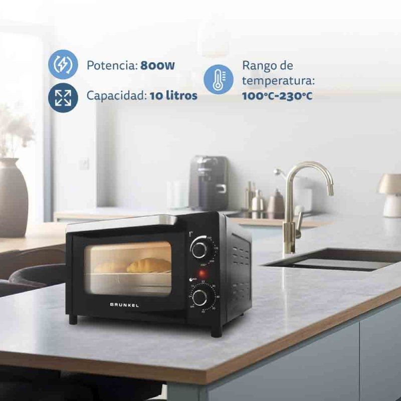 Forno de Mesa Grunkel HR-10MINI/ 1600W/ Capacidade 10L/ Preto