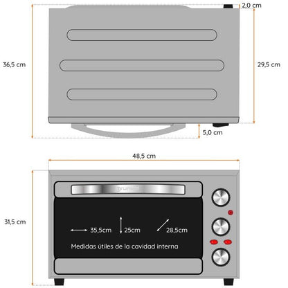 Forno de Bancada Grunkel HR-28SILVER/ 1600W/ Capacidade 28L/ Prata