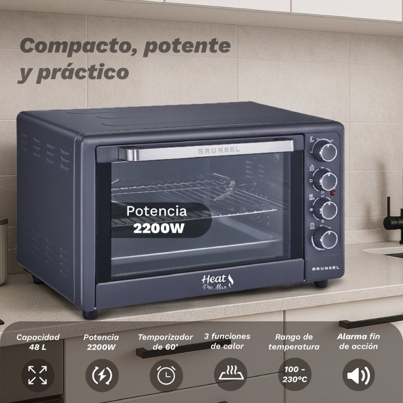 Forno de Bancada Grunkel HR-48PROMAX/ 2200W/ Capacidade 48L/ Preto