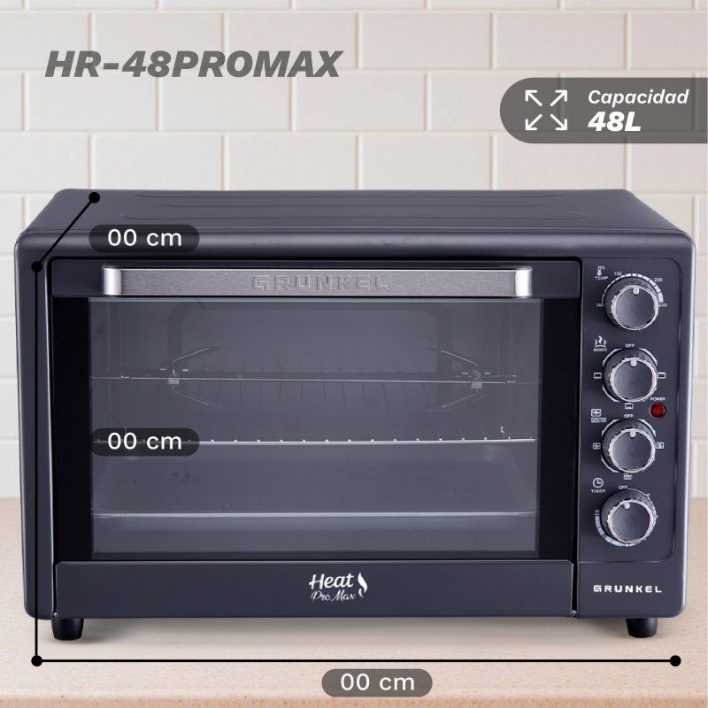 Forno de Bancada Grunkel HR-48PROMAX/ 2200W/ Capacidade 48L/ Preto