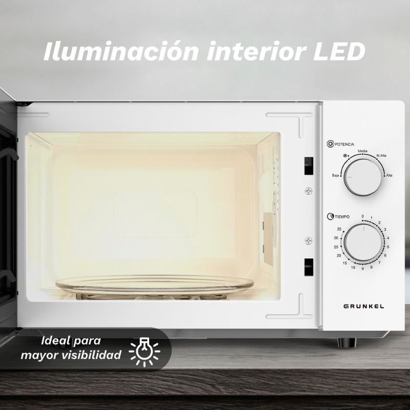 Micro-ondas Grunkel MW-25EASY/ 850W/ Capacidade 25L/ Branco