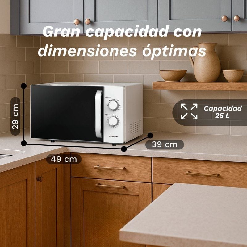 Micro-ondas Grunkel MWG-25GRILL/ 850W/ Capacidade 25L/ Função Grill/ Branco
