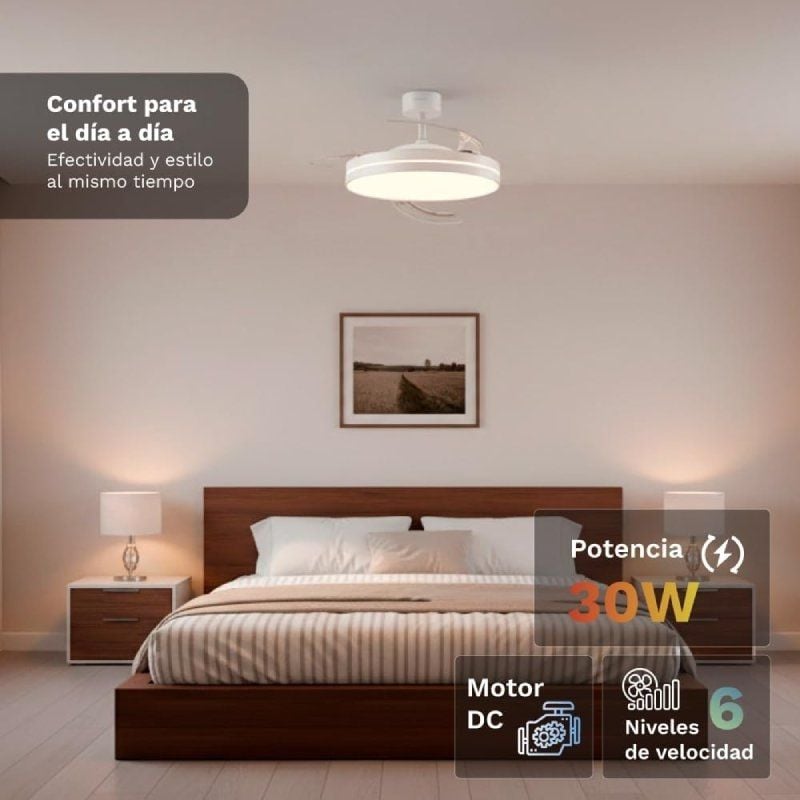 Ventilador de Teto Grunkel SKYWHITE42/ 30W/ 3 Pás 106cm/ 6 Velocidades