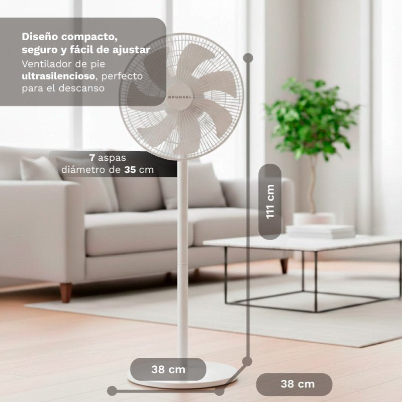 Ventilador de Pé Grunkel FS-14PR/ 30W/ 7 Pás 35cm/ 12 Velocidades
